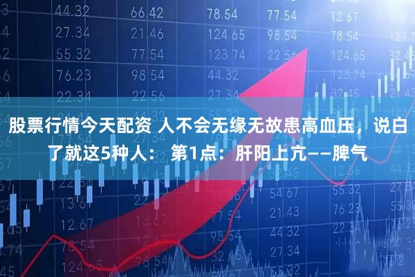 股票行情今天配资 人不会无缘无故患高血压，说白了就这5种人： 第1点：肝阳上亢——脾气